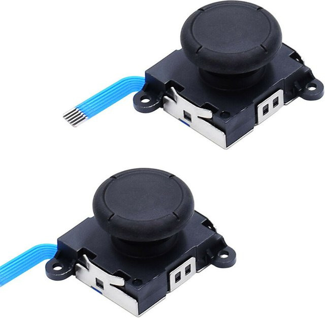 2 Stück Hall-Effekt Ersatz-Joysticks in Schwarz für Nintendo Switch OLED JoyCon und Switch Lite Controller zur Reparatur von Analog-Sticks - Bild 1