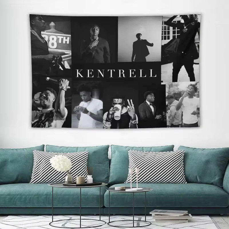 VIKAMA Wandteppich Kentrell YoungBoy NBA Hip-Hop-Sänger Wanddekoration aus Textil, Farbe: Schwarz, B/H: 40 x 60 cm - Bild 2