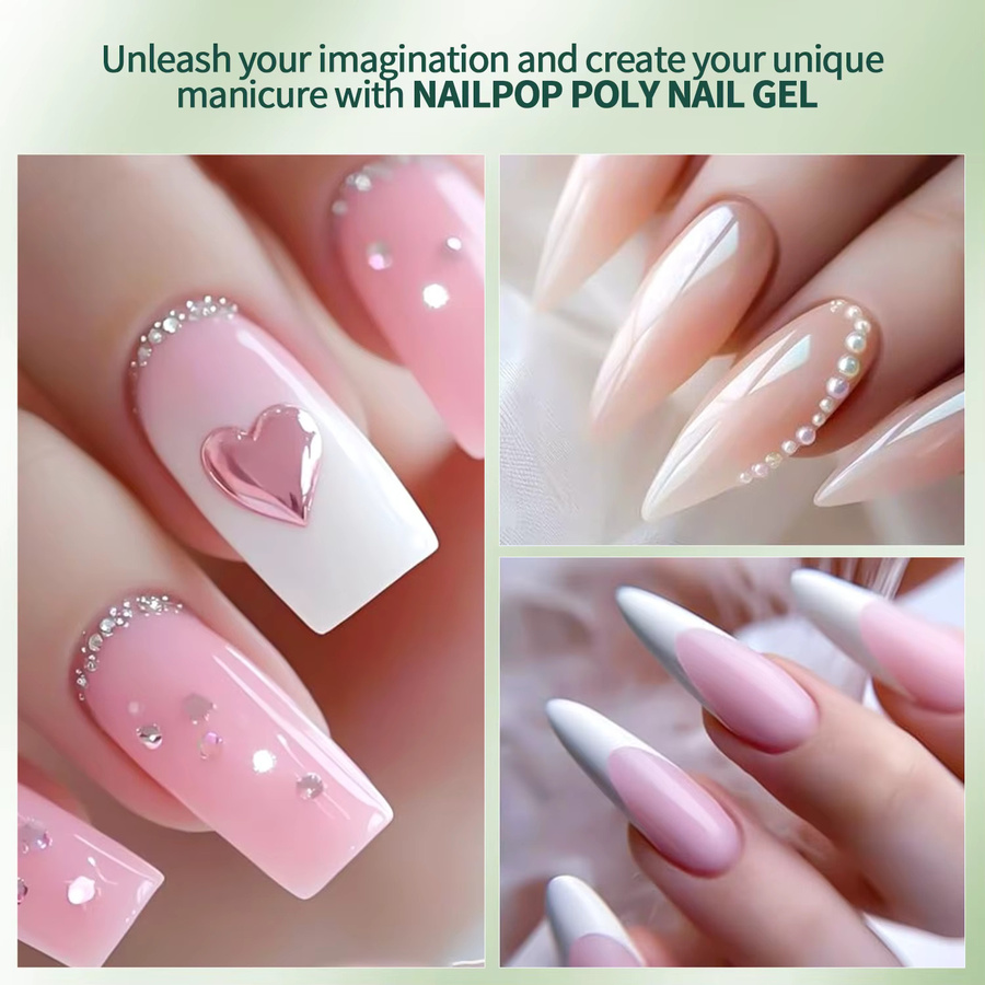 Nailpop Kristall Poly Nagelgel, 6 Farben, Glänzend - Bild 2