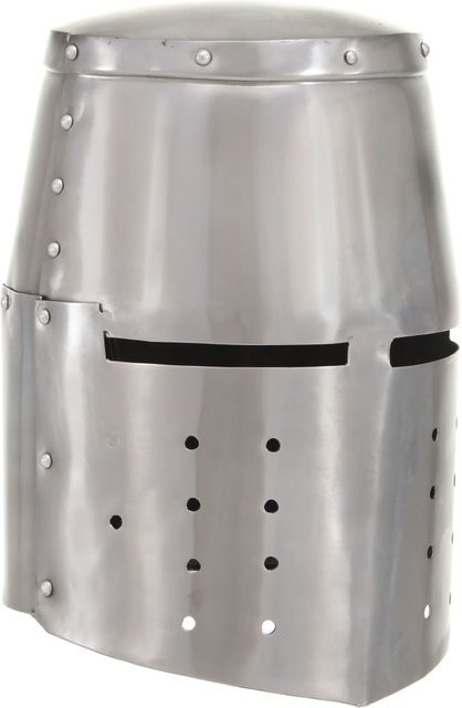 VD Home Furnishing Mittelalterlicher Ritterhelm Antike Replik, Silberstahl - Bild 1