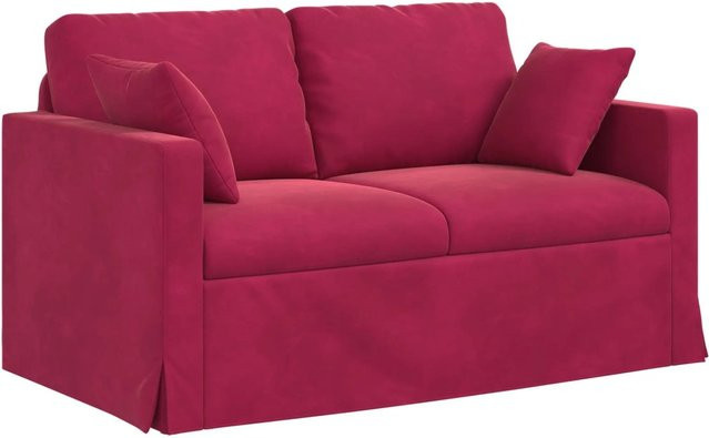 vidaXL Sofa in Weinrot aus Samt mit Metallrahmen, B/T/H: 138 x 78 x 80 cm - Bild 1