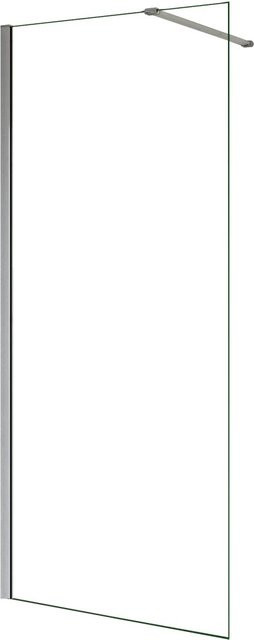 Duschparadies Walk-in Duschwand mit Stabilisierungsstange, Glas transparent, verchromt, B: 50 cm, H: 200 cm - Bild 1