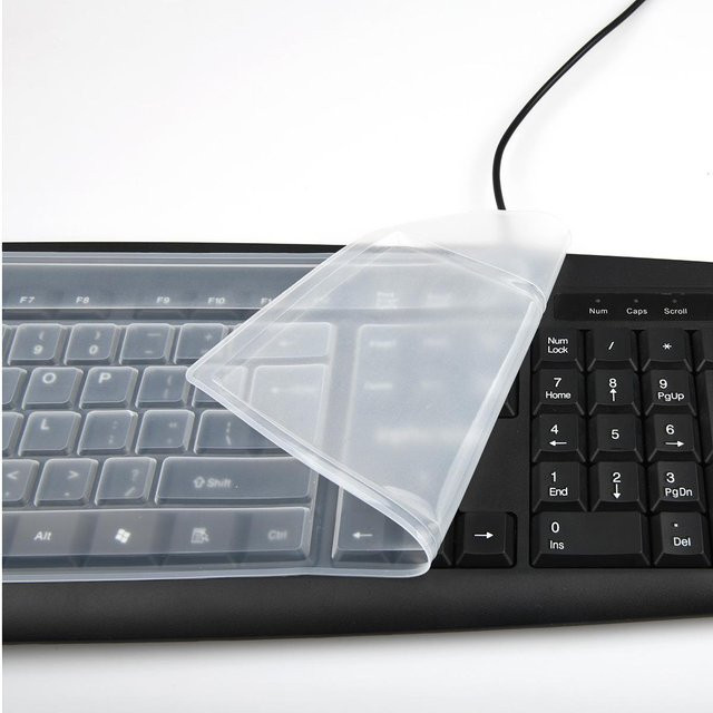 SZwatch Tastaturschutzfolie aus transparentem Silikon für staubdichte Tastaturen mit angenehmer Haptik und konkav-konvexem Design - Bild 1