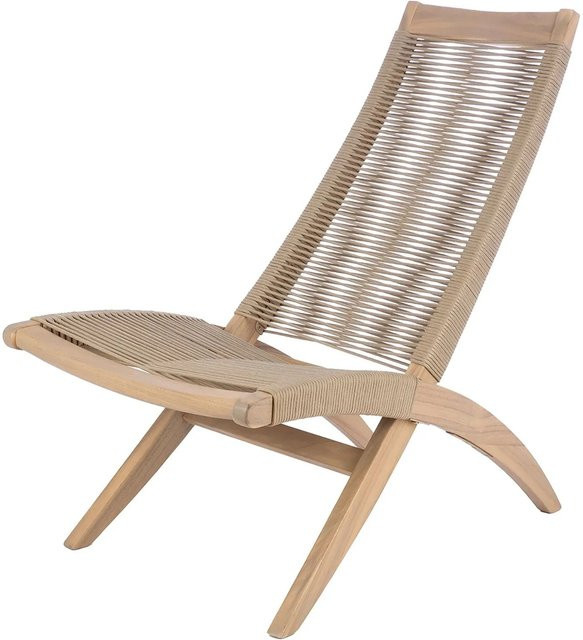 Gilde Stuhl Bali in Naturfarben aus Hartholz mit Cord-Polsterung, B/T/H: 56,5 x 56,5 x 89 cm - Bild 1