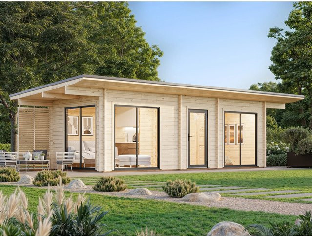 Palmako Gartenhaus Cecilia aus Fichte in Braun mit Pultdach, B/T/H: 1030 x 460 x 278 cm - Bild 1