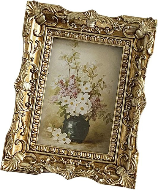 Kesoto Bilderrahmen im Vintage-Stil mit Prägung in Gold für Tischdekoration - Bild 1