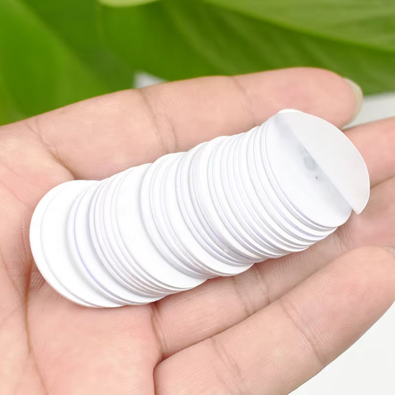 10 Stück zhizaibide RFID Münz-ID-Karten 125 kHz TK4100 EM4100 mit Klebeaufkleber in Weiß, Durchmesser: 25 mm und 30 mm für die Zugangskontrolle - Bild 2