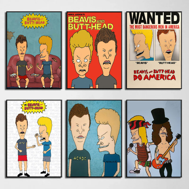 Beavis And Bolt-Head Wanddekoration von kayou als selbstklebender, wasserfester Papieraufkleber für dein Zimmer oder die Bar - Bild 1