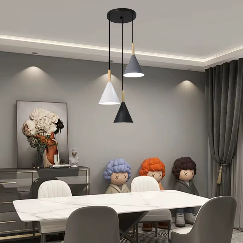 SUNMEIYI Moderne LED Pendelleuchte im Nordic Design aus Metall für Esszimmer und Bar, Macaron Farben, E27 Fassung - Bild 3