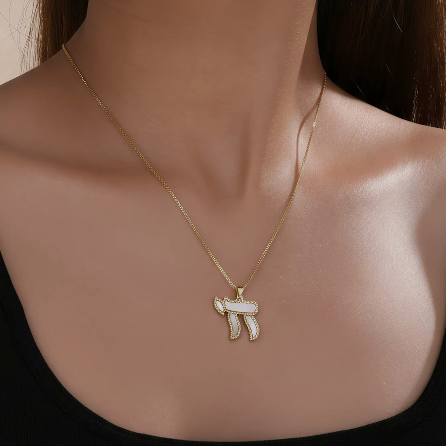 Nidin Halskette π Symbol Anhänger, Messing, Gold, Unisex - Bild 2