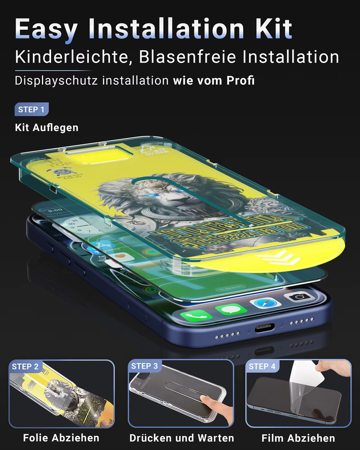Apple Panzerfolie für iPhone 17 16 15 14 13 Pro Max als transparentes Schutzglas, stoßfest und dünn - Bild 2