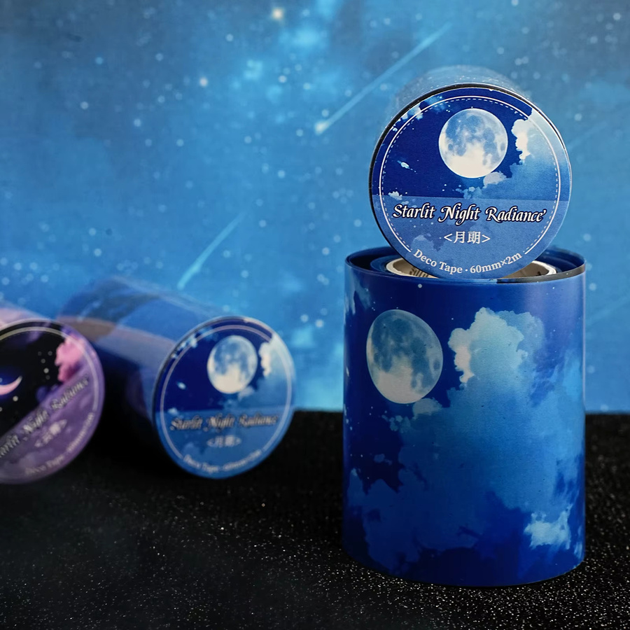 Etori Life Moonlight Looping Washi Tape Cloud Gap in Blau, Breite: 6 cm, Länge: 2 m - Bild 3