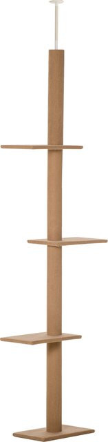 PawHut Höhenverstellbarer Kratzbaum für Katzen in Braun mit Plüsch, B/T/H: 43 x 27 x 228-260 cm - Bild 1