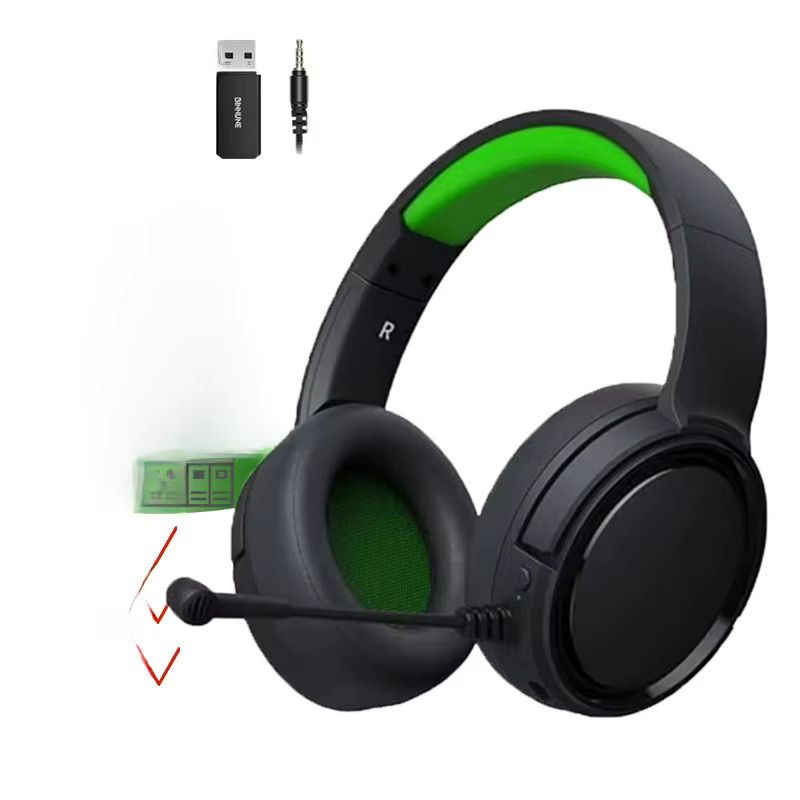 BINNUNE kabelloses Gaming-Headset mit 2,4 GHz und Bluetooth 5.2, USB-C Gamer-Kopfhörer mit geräuschunterdrückendem Mikrofon für PS5, PS4, PC und Nintendo Switch, Schwarz/Lila - Bild 5