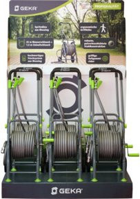 GEKA Schlauchwagen P25SST 1/2 Zoll mit 25m Wasserschlauch, Spritzdüse aus Messing und 1,5m Zulaufschlauch - Bild 1