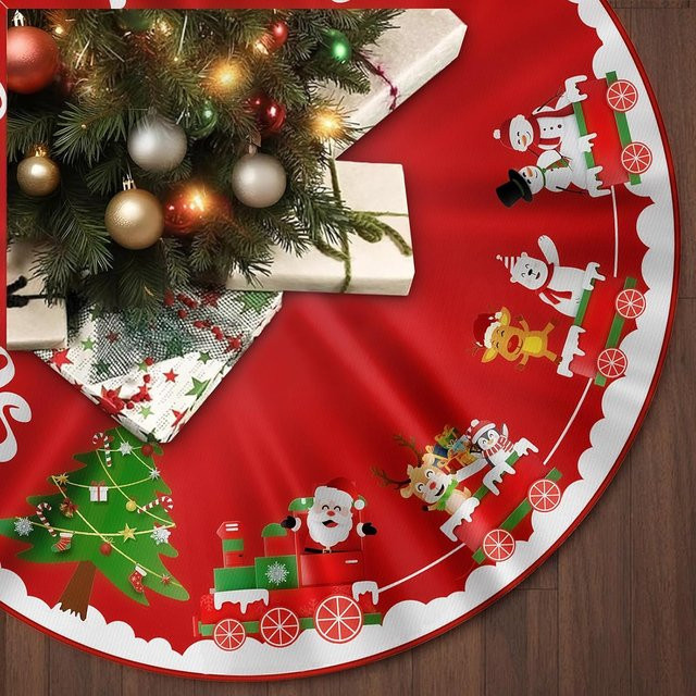 VIKAMA Weihnachtsbaumkleid mit Cartoon-Schleife in Rot für Weihnachts- und Neujahrspartys - Bild 1