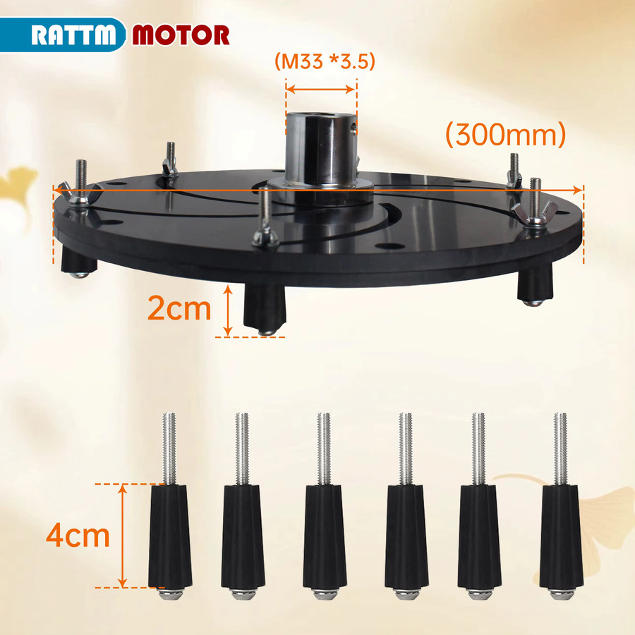 RATTMMOTOR Mini-Drehfutter für Holzbearbeitung in Schwarz mit M25 und M33x3,5 Gewinde für Reparaturarbeiten an Drehböden und Plattenböden - Bild 5