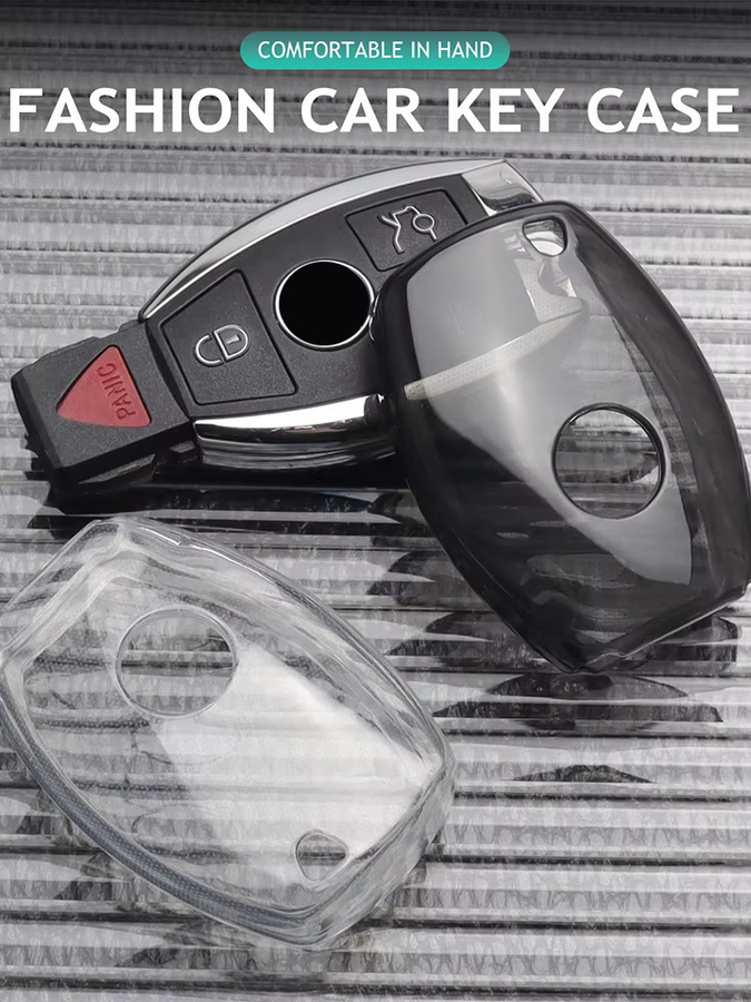 Transparente TPU-Autoschlüsselhülle für Mercedes Benz A B C S V ML-Klasse AMG CLA GLA GLC GLE GLS - Bild 3