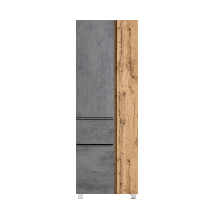 Held Möbel Seitenschrank Ancona in Betongrau-Wotaneiche, B/T/H: 65 x 35 x 180 cm - Bild 2