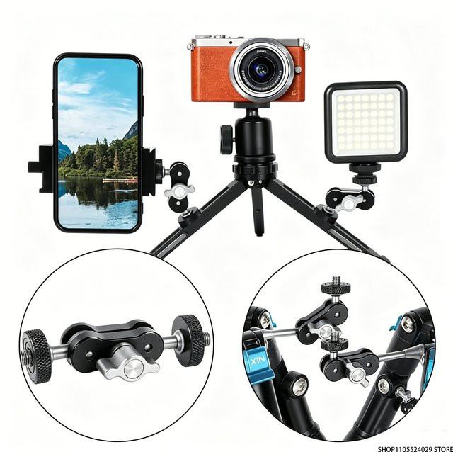 GOT-TOG Magic Arm Universalverstellbare Halterung aus Aluminiumlegierung mit 1/4-Zoll-Schnittstelle in Schwarz für Foto und Live-Streaming - Bild 1
