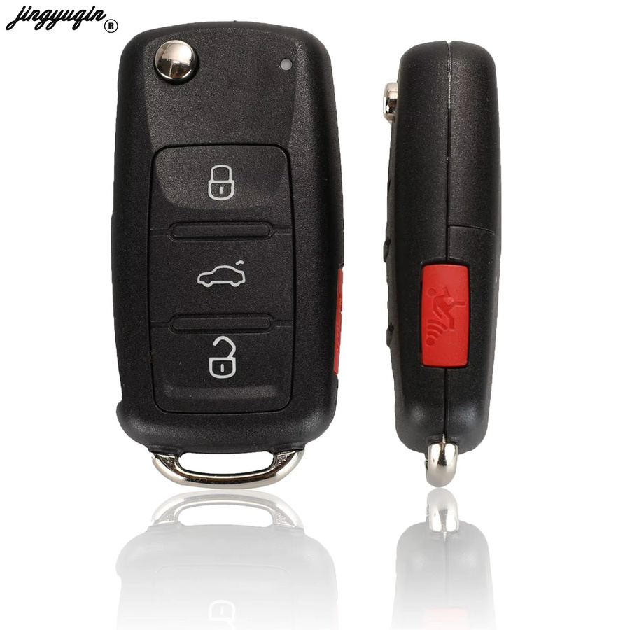 JYQ Remote Key ID48 Chip 315 MHz für VW Jetta Caddy EOS GTI Golf Passat Tiguan Touran Käfer Transporter Multivan, Schwarz - Bild 2