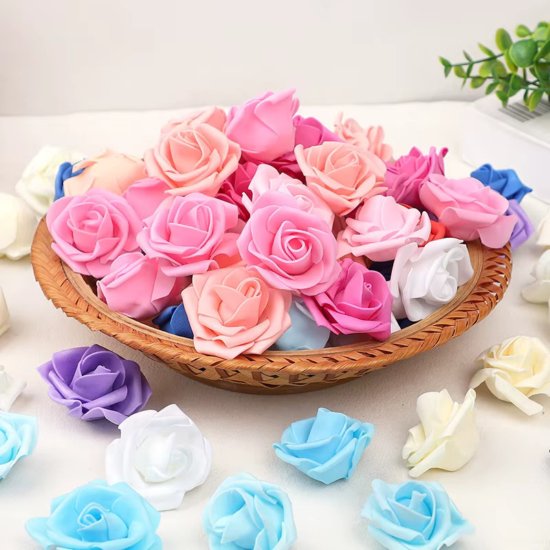 ZQCXLD Künstliche Rosenblütenköpfe aus Schaumstoff in Bunt für Hochzeit und Geburtstag - Bild 5
