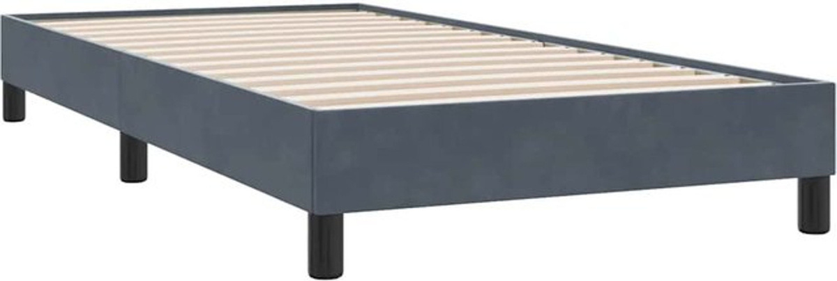 vidaxl Polsterbett aus Samt und Holzwerkstoff in Anthrazit, B/T/H: 100 x 210 cm - Bild 1