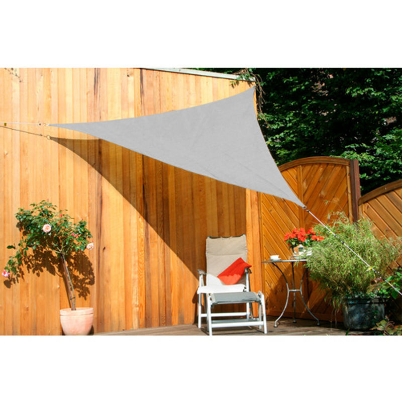 Floracord Dreiecksonnensegel aus HDPE in Silbergrau, B/T/H: 300 x 300 x 300 cm - Bild 2