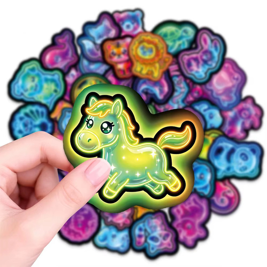 Rspctou Neon-Tier-Graffiti-Aufkleber, Cartoon-Sticker, 10 Stück, multicolour - Bild 3