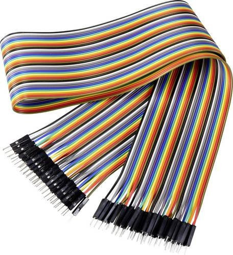 Renkforce JKMM406 Jumper-Kabel Set mit 40 Drahtbrücken-Steckern in Multicolor, Länge: 60 cm - Bild 1