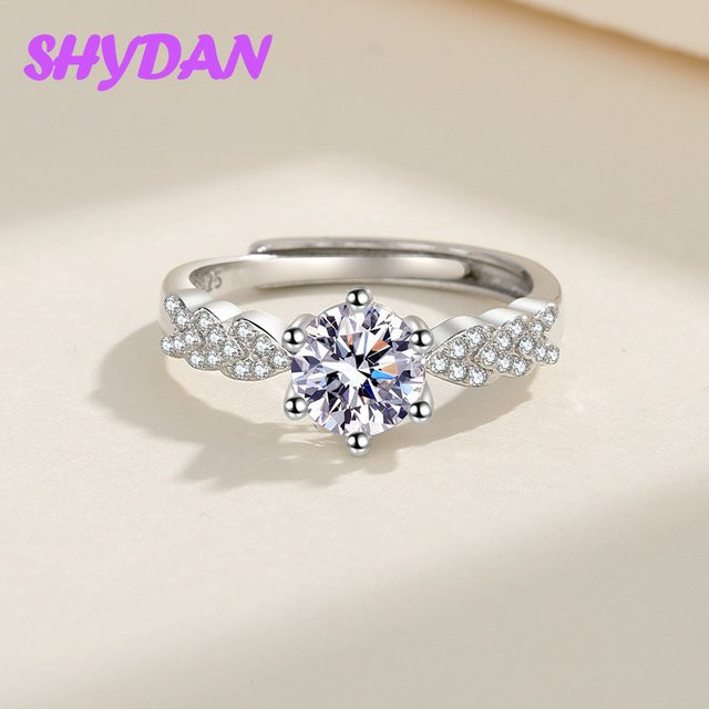 SHYDAN Ring, 925 Silber, Moissanit, Damen - Bild 1