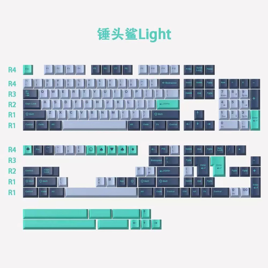 GMK British Racing Green Keycaps Set Cherry Profile ABS Double Shot für MX mechanische Tastaturen in Grün - Bild 2
