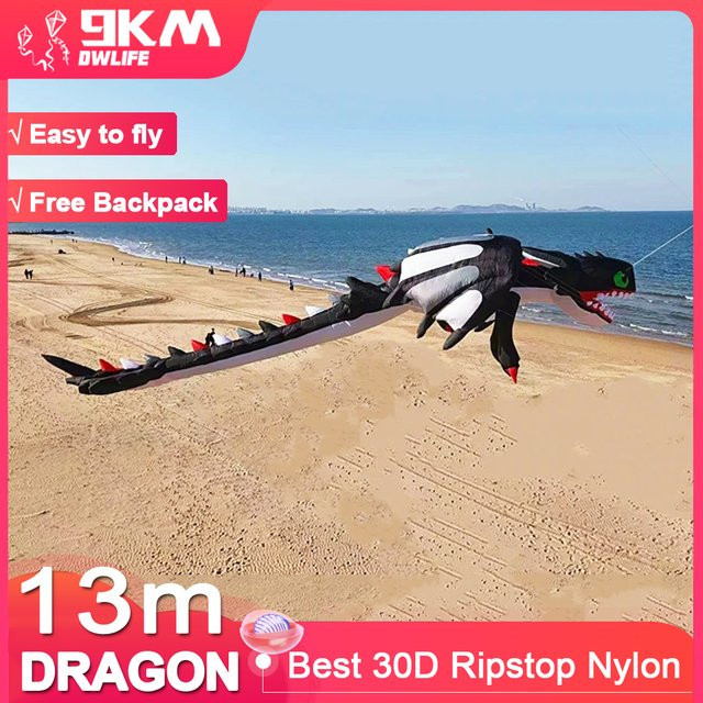 9KM DWLIFE Drachen-Linie Fisch-Show-Drachenanhänger, bunt, 13m - Bild 1