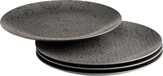Mäser Platzteller-Set Trad. Tiles aus Steinzeug in Schwarz - Bild 1