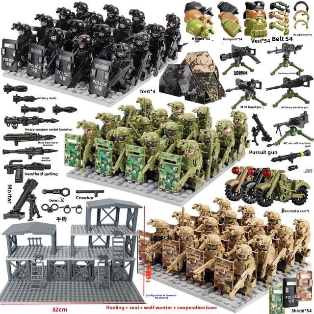 Spezialeinheiten Militärbausteine Zombie Geist Männer, Humanoide Puppe, ab 14 Jahren - Bild 1