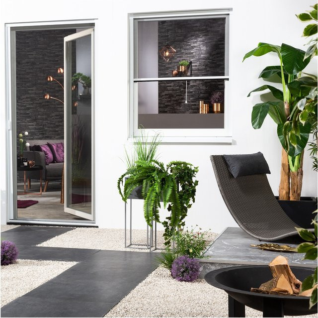 Insektenschutz-Alu-Fensterrollo Bausatz SMART von Hecht International, Farbe: Weiß, B/H: 160 x 160 cm - Bild 1