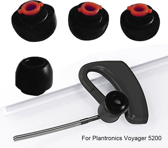 Rutschfeste Silikon-Ersatz-Ohrhörer-Abdeckungen für Plantronics Voyager 5200 in Schwarz, Set aus In-Ear-Silikonkappen in verschiedenen Größen - Bild 1