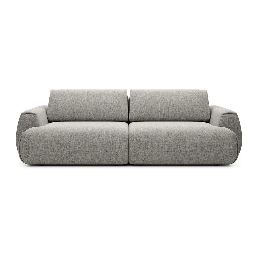 Vente-unique Schlafsofa Monelia Grau mit Schlaffunktion und Auszugschublade aus Chenille-Stoff, Breite: 260 cm - Bild 2