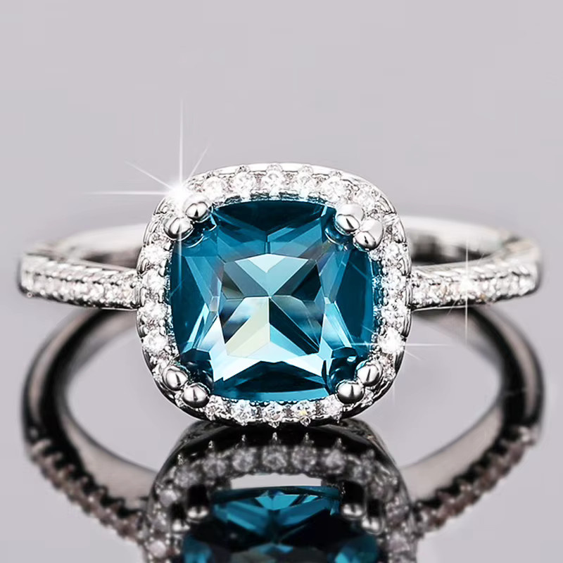 Huitan Ring, blau, Zirkonia, Damen - Bild 4
