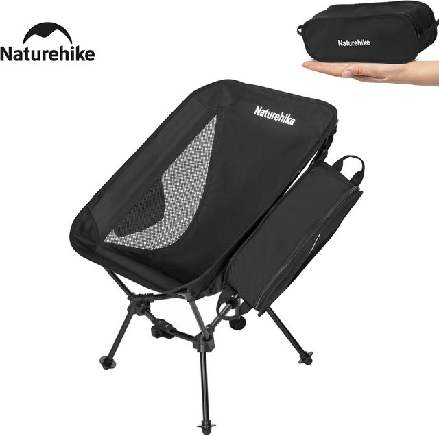Nature hike Low Moon Campingstuhl, ultraleichter Outdoor-Stuhl aus Textilene und Metall, Schwarz - Bild 1