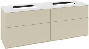 Villeroy & Boch Finion Waschtischunterschrank Wandmontage in Weiß und Beige mit Innenschubladen - Bild 1