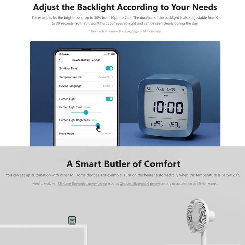 Xiaomi Qingping Bluetooth Wecker in Weiß - Bild 3
