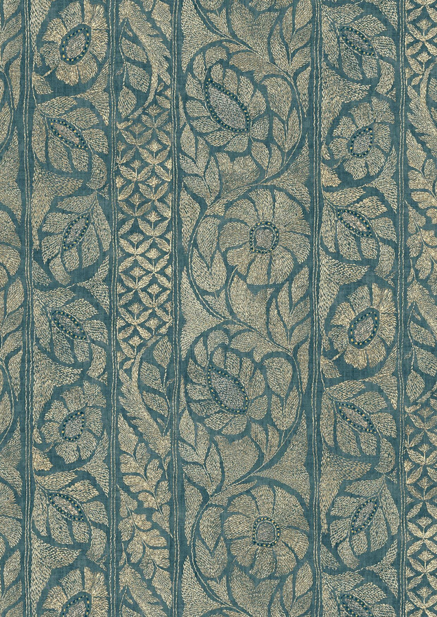 Lewis & Wood Tapete Kashmiri Marmara in Gold mit floralem und orientalischem Design - Bild 1
