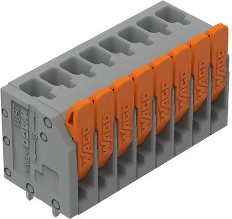 WAGO 2601-3108 Leiterplattenklemme in Grau und Orange, 60 Stück - Bild 1