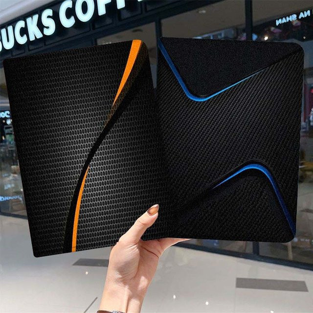 Samsung Galaxy Tab Schutzhülle aus Carbon Fiber in Schwarz für verschiedene Modelle wie Tab A7 A8 A9 A11 S6 S11 10,1 10,4 10,5 Zoll Lite Plus - Bild 1