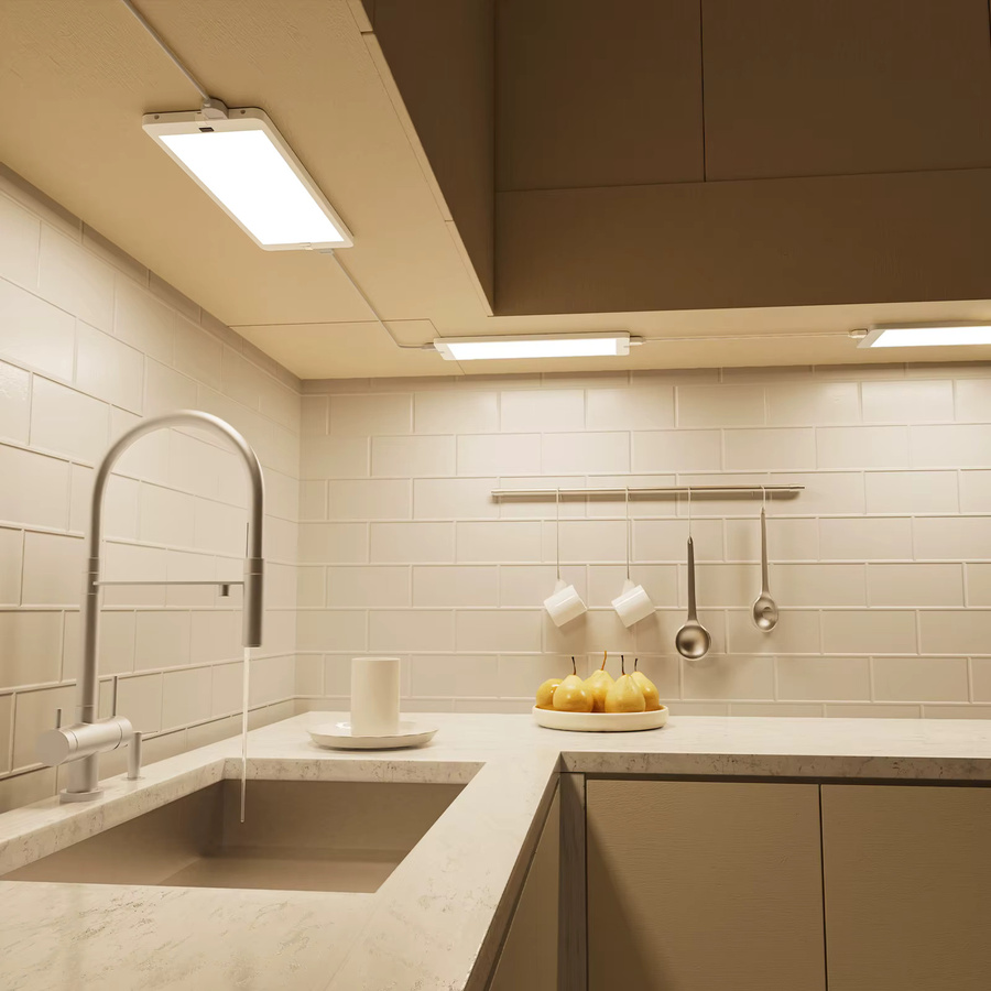 PRINCEWAY LED-Unterbauleuchten Set in Weiß, 3 ultradünne Küchenleuchten mit Handsensor, dimmbar und 5 Beleuchtungsfarben - Bild 1