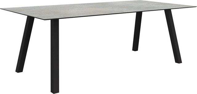 Stern Tisch Interno aus Aluminium in Anthrazit mit Silverstar 2.0 Quartz Tischplatte, B/T: 180 x 100 cm - Bild 1