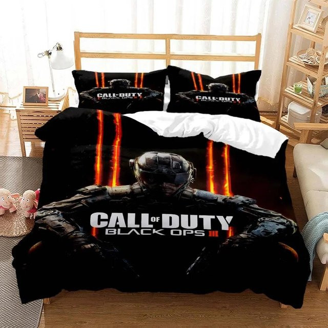 Lodestar Call of Duty Gamer Bettwäscheset mit 3D-HD-Druck, Schwarz, B/H: 173 x 218 cm - Bild 1