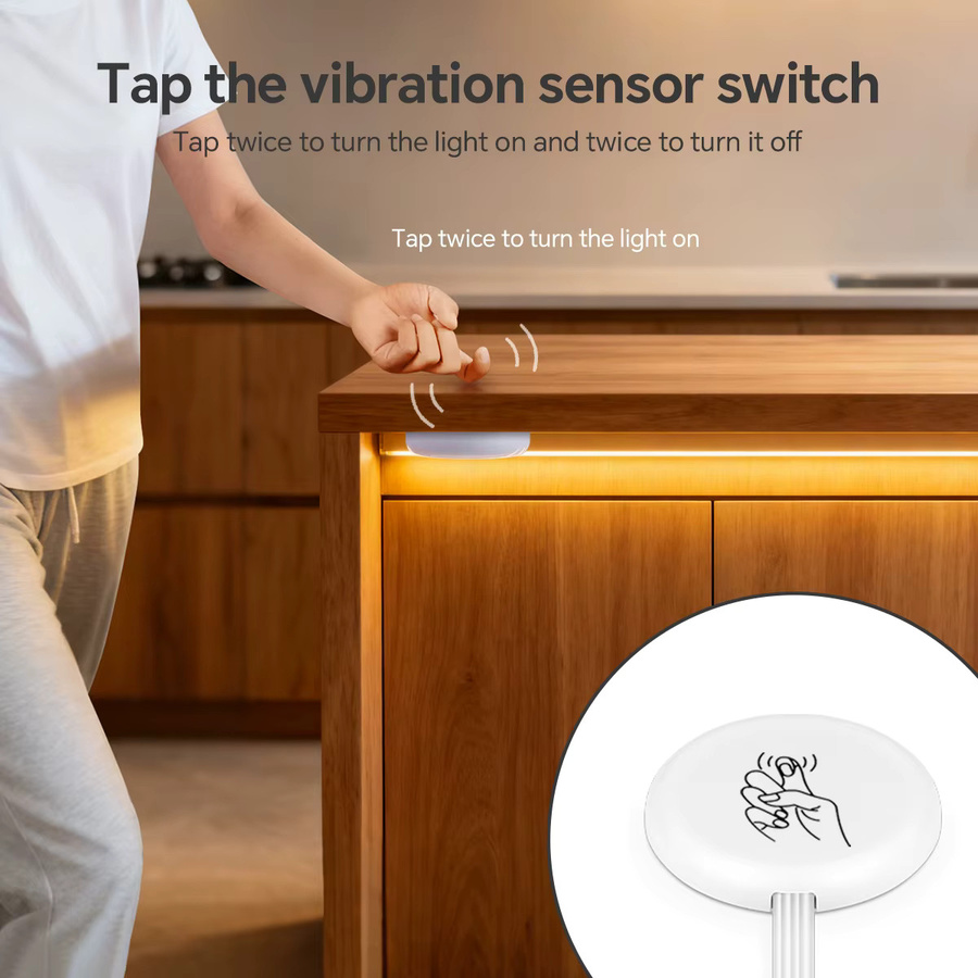 CHNAITEKE USB-LED-Licht mit Vibrationssensor in Weiß für Schminktisch und Spiegelbeleuchtung - Bild 2