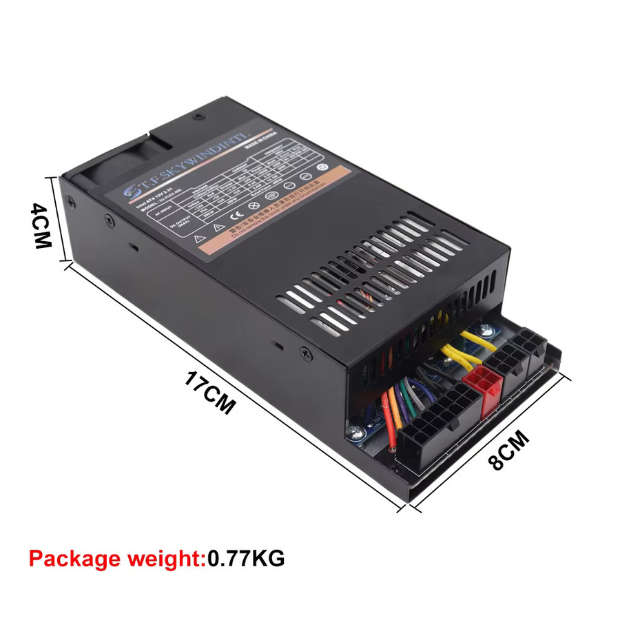 T.F.SKYWINDINTL Netzteil 400 W Flex Small 1U für ATX 12 V, Schwarz - Bild 2